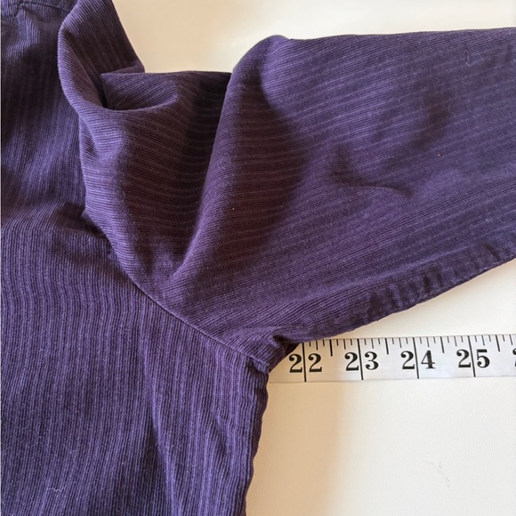 Flax Purple Pinstripe Micro Corduroy Jacket Size Small 100% Cotton Artsy Office - Picture 12 of 16